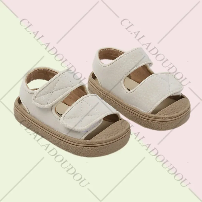 12-16cm Brand Girl's Summer Soft Closed-Toe Sandals,Solid Outdoor