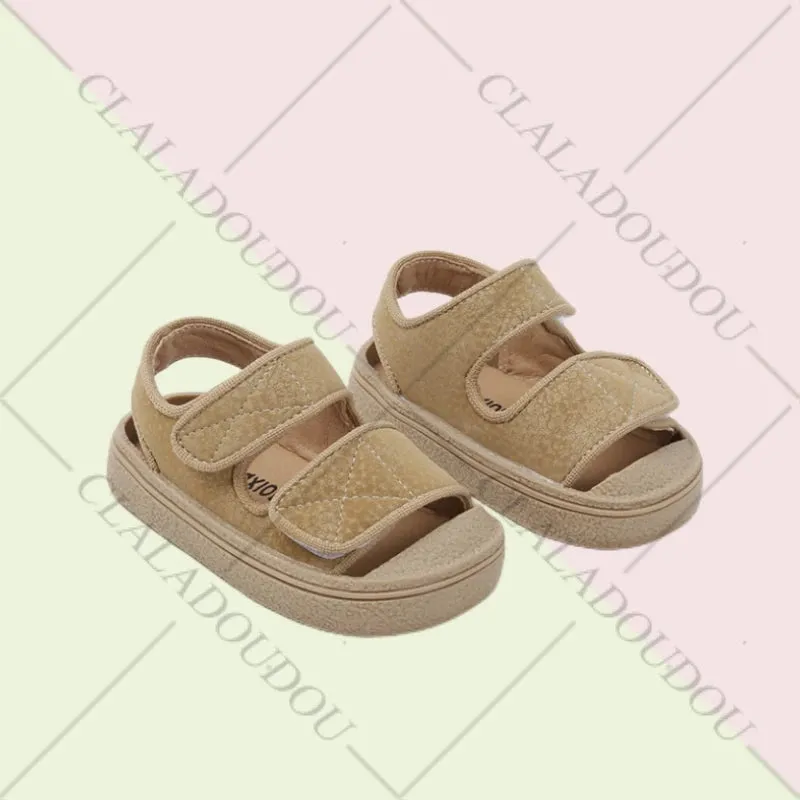 12-16cm Brand Girl's Summer Soft Closed-Toe Sandals,Solid Outdoor
