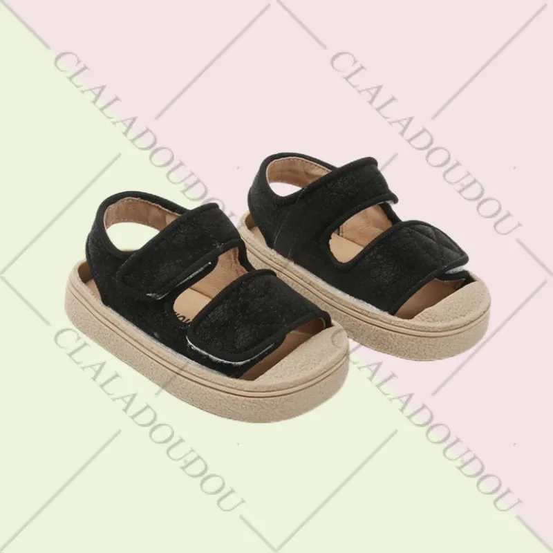 12-16cm Brand Girl's Summer Soft Closed-Toe Sandals,Solid Outdoor