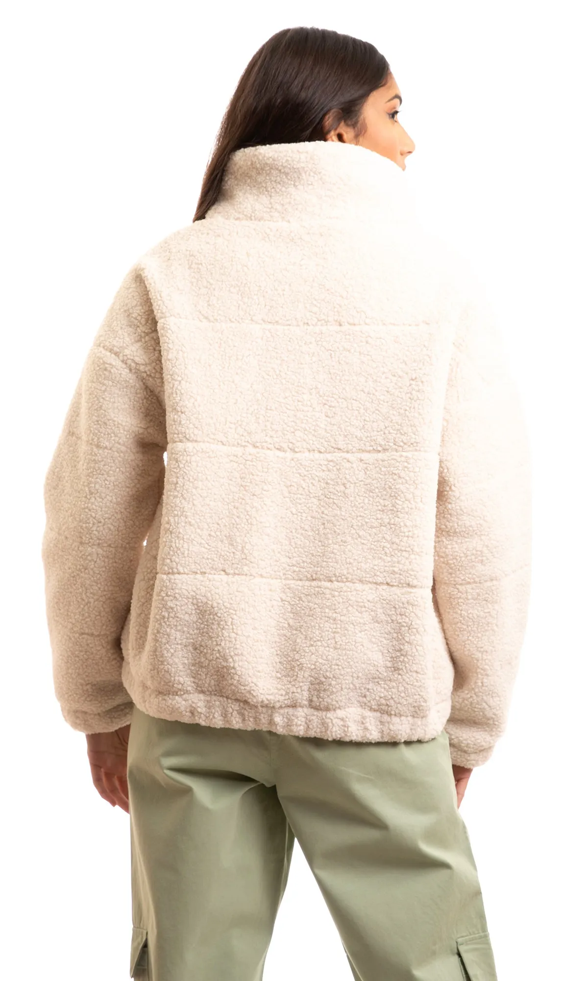 95889 Wool Snap Buttons Winter Jacket - Off White