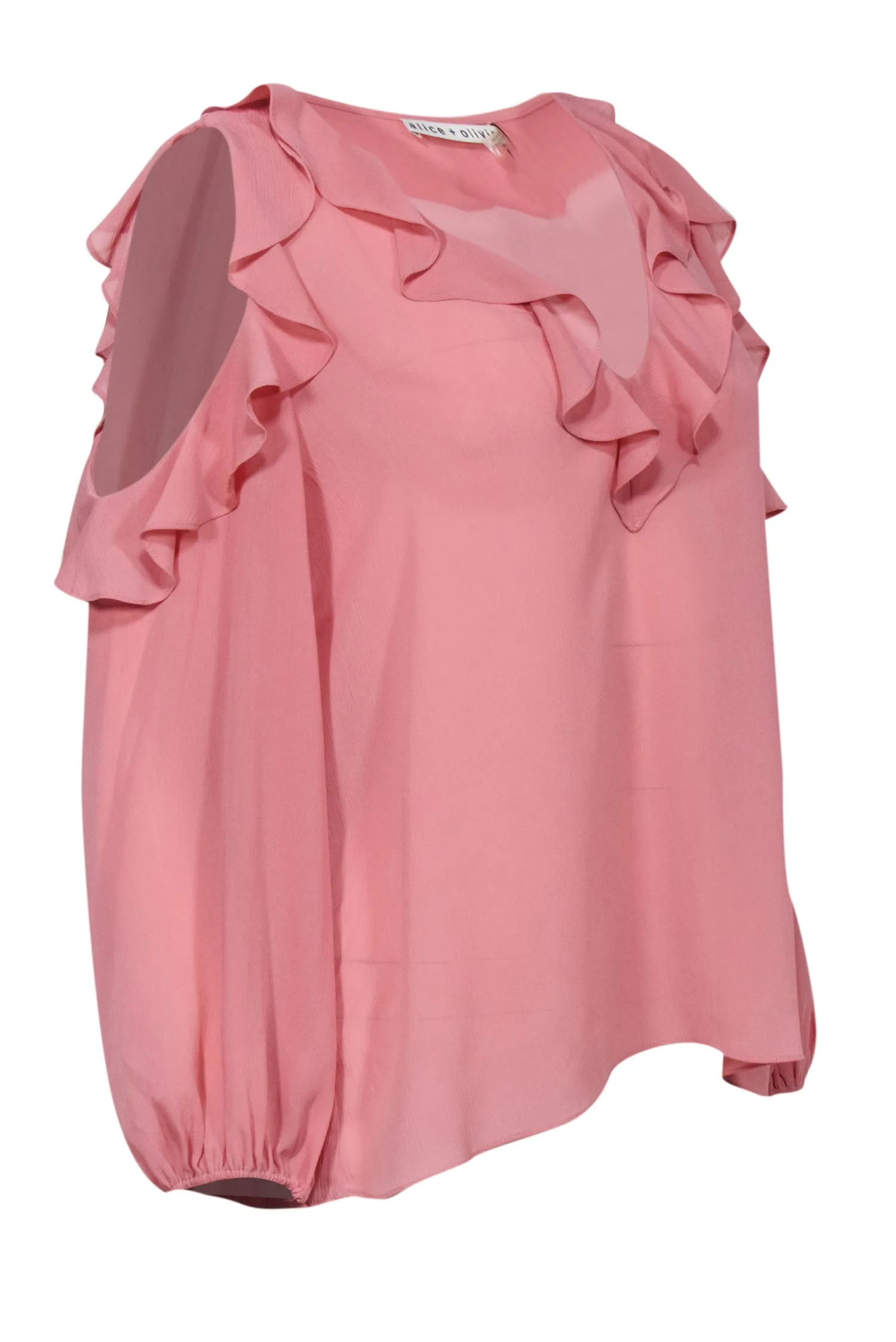 Alice & Olivia - Rose Cold-Shoulder Long Sleeve Blouse Sz M