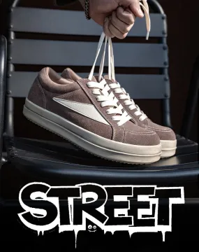 American Retro Suede Brown Thick-Soled Sports Men's Casual Shoes