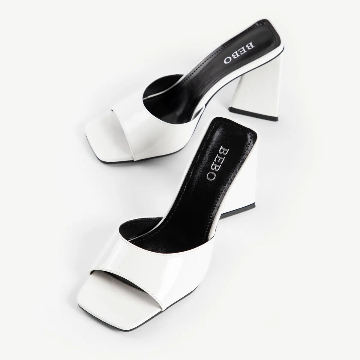 BEBO Kyrah Heeled Mule in White