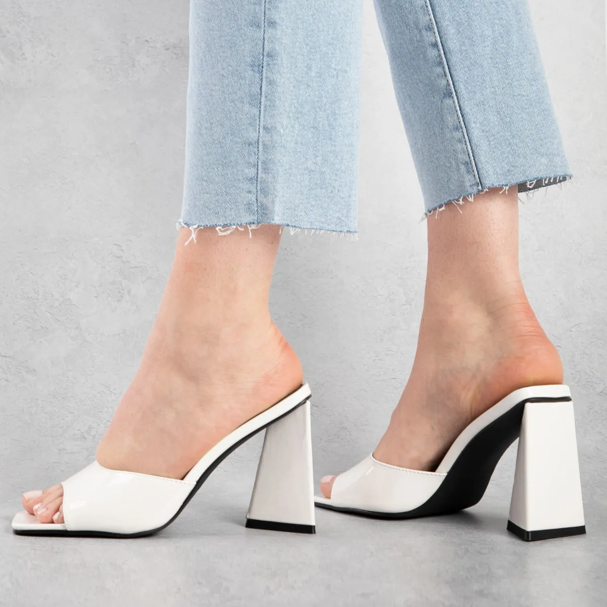 BEBO Kyrah Heeled Mule in White