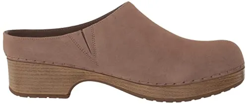 Bella Vita Women's Motto Slip on Clog, Almond Suede Leather, 7.5 Wide