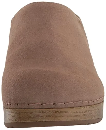 Bella Vita Women's Motto Slip on Clog, Almond Suede Leather, 7.5 Wide