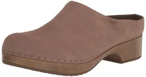 Bella Vita Women's Motto Slip on Clog, Almond Suede Leather, 7.5 Wide