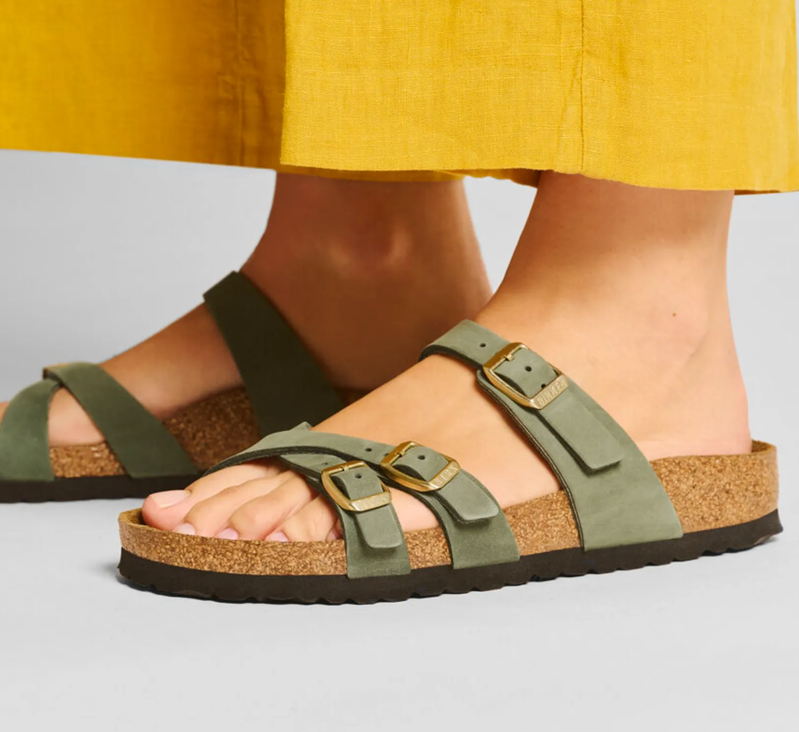 Birkenstocks Franca Nubuck Leather - Thyme