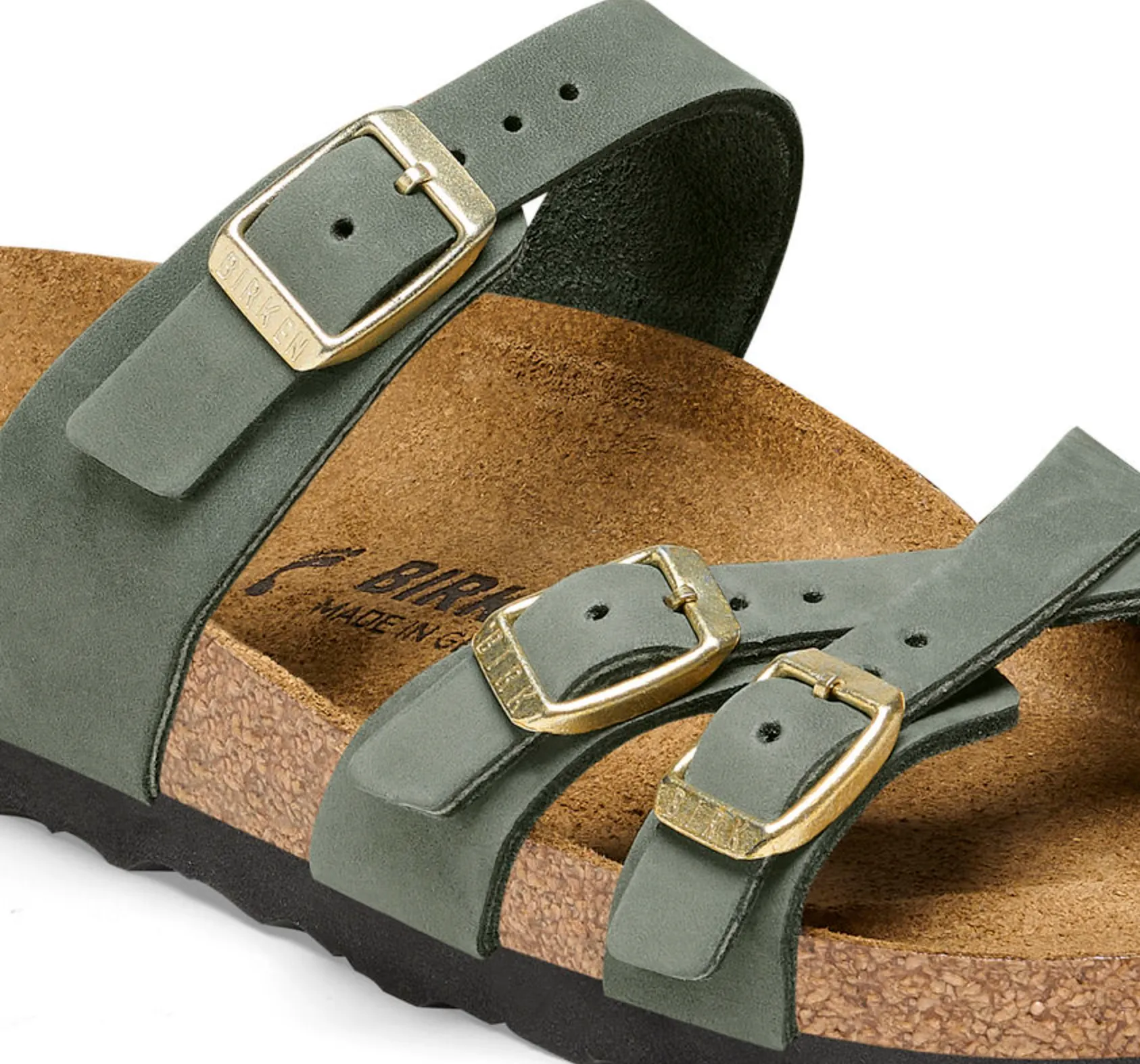 Birkenstocks Franca Nubuck Leather - Thyme