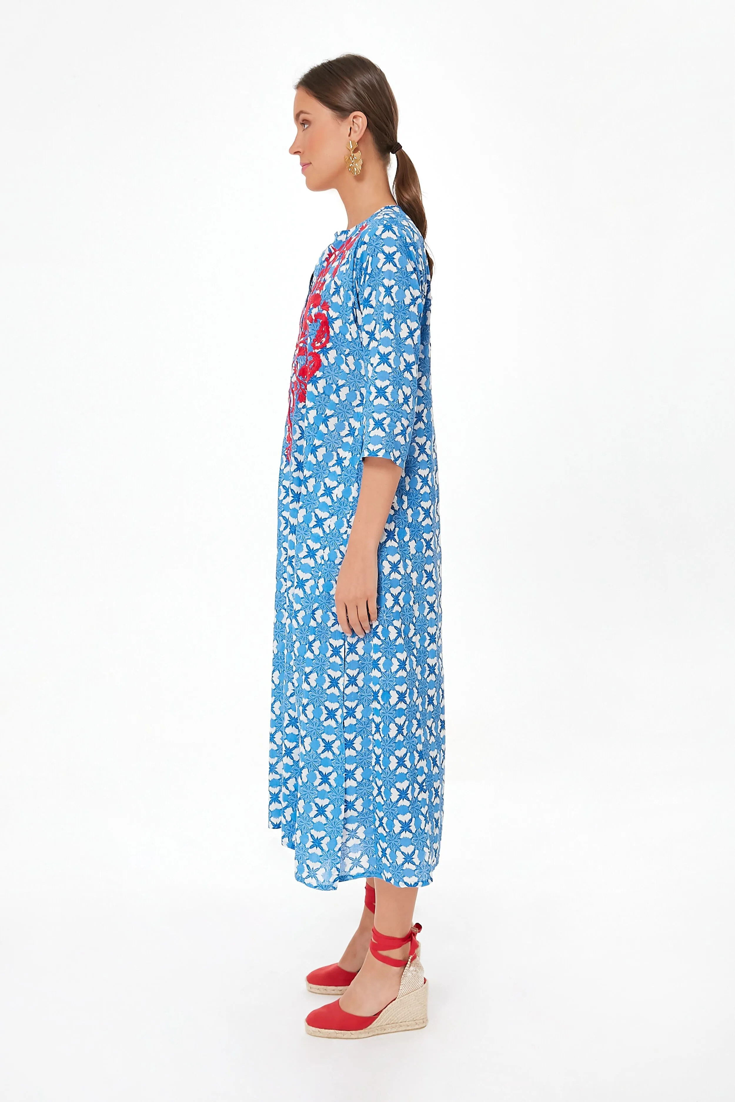Blue Barbados Embroidered Long Kurta