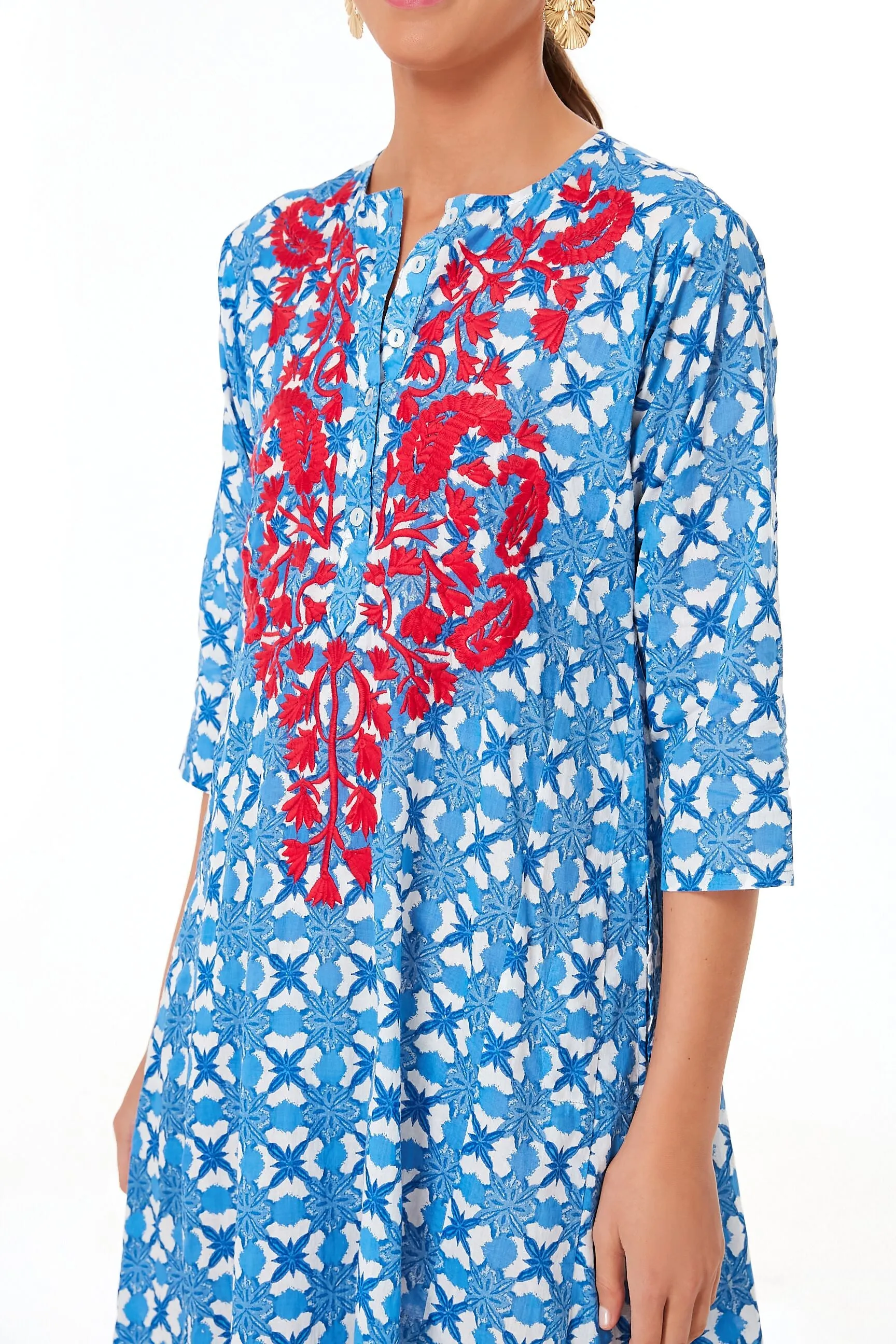 Blue Barbados Embroidered Long Kurta
