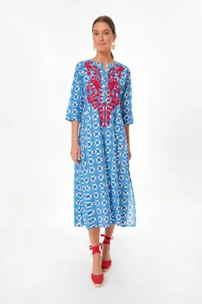 Blue Barbados Embroidered Long Kurta