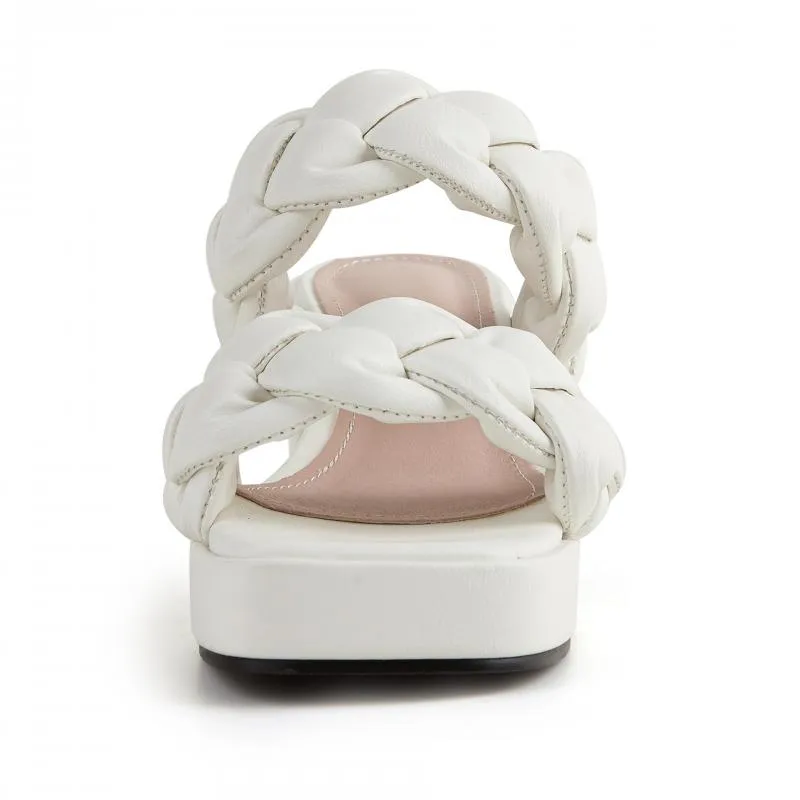 Braided Design Chunky Heeled Sandals