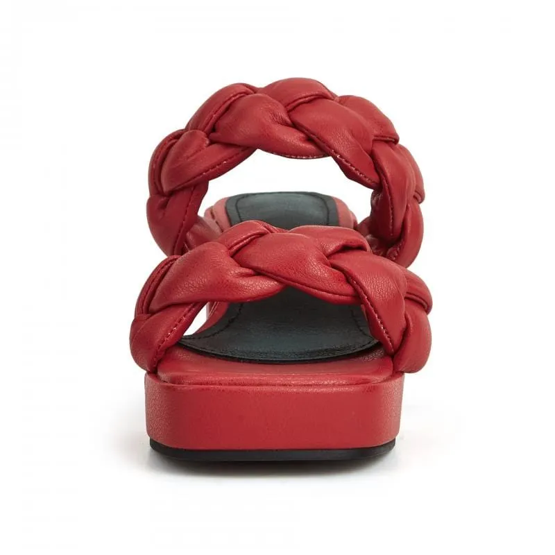 Braided Design Chunky Heeled Sandals