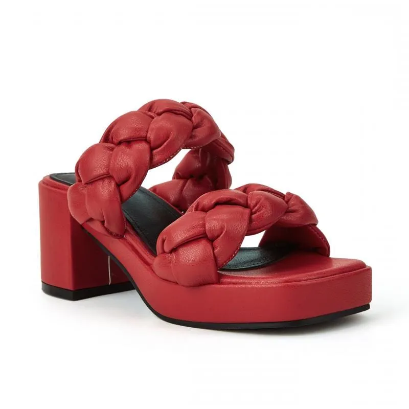 Braided Design Chunky Heeled Sandals
