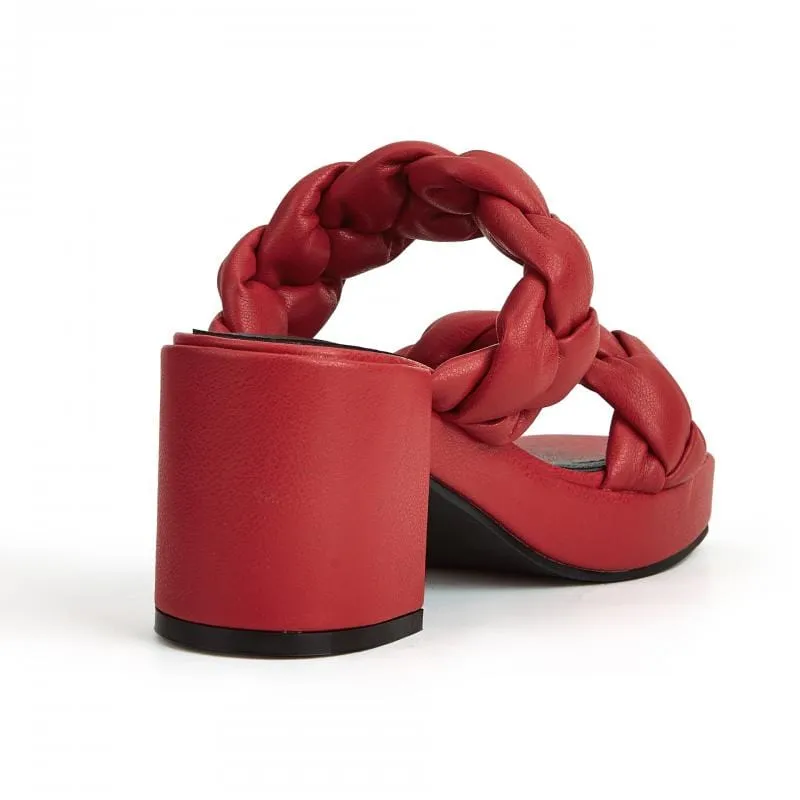 Braided Design Chunky Heeled Sandals