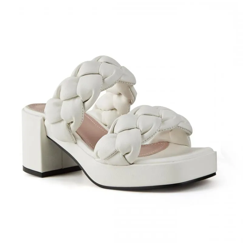 Braided Design Chunky Heeled Sandals