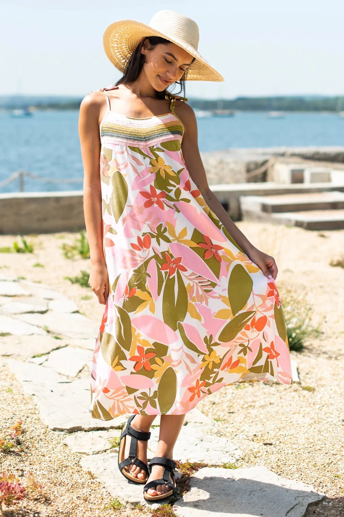 Brakeburn - Tropical Palm Dress