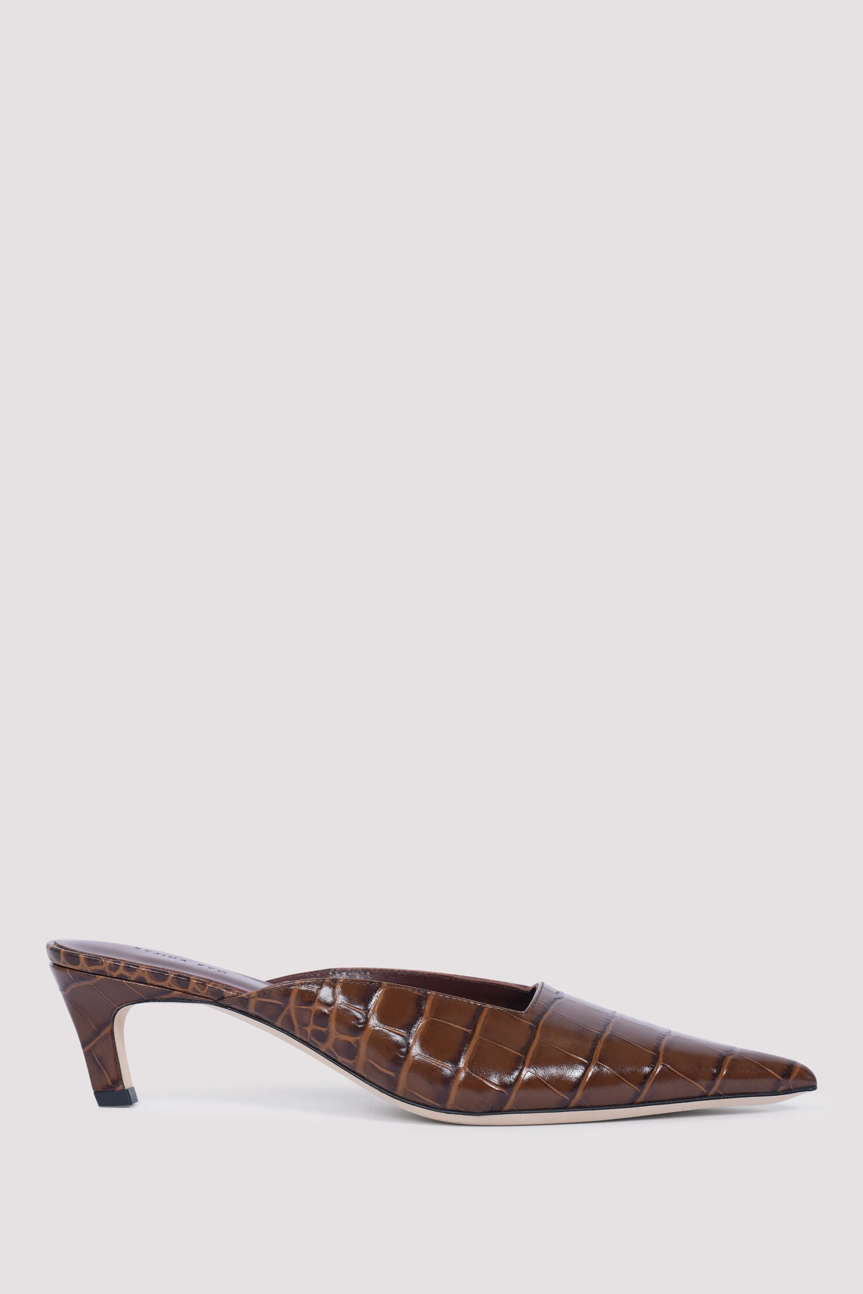 Brown Mathilde Mid-Heel Pumps