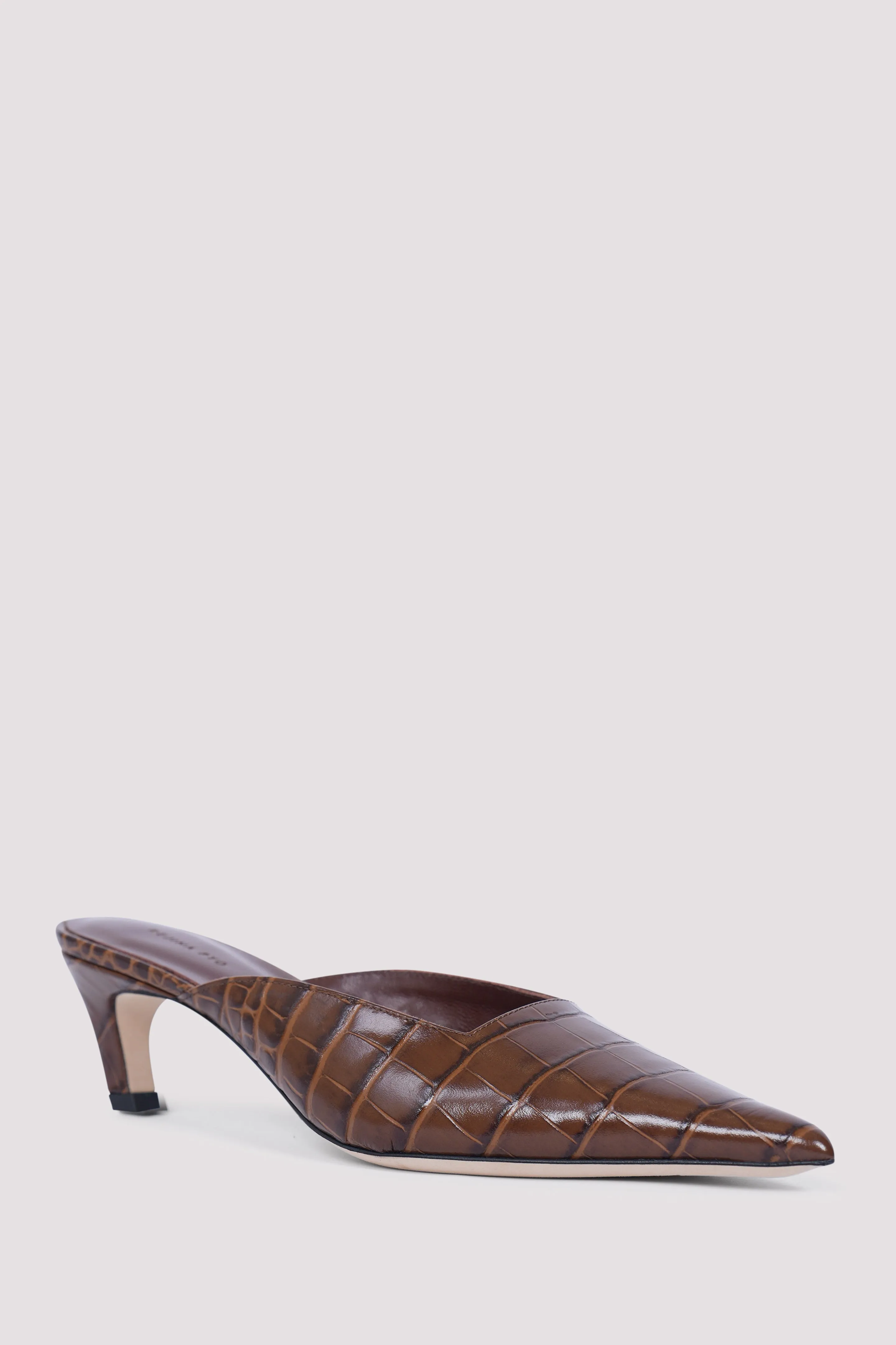 Brown Mathilde Mid-Heel Pumps