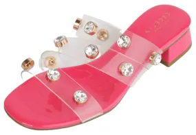 Cecelia New York London Watermelon Patent Slip On Open Toe Heel Slide Sandals