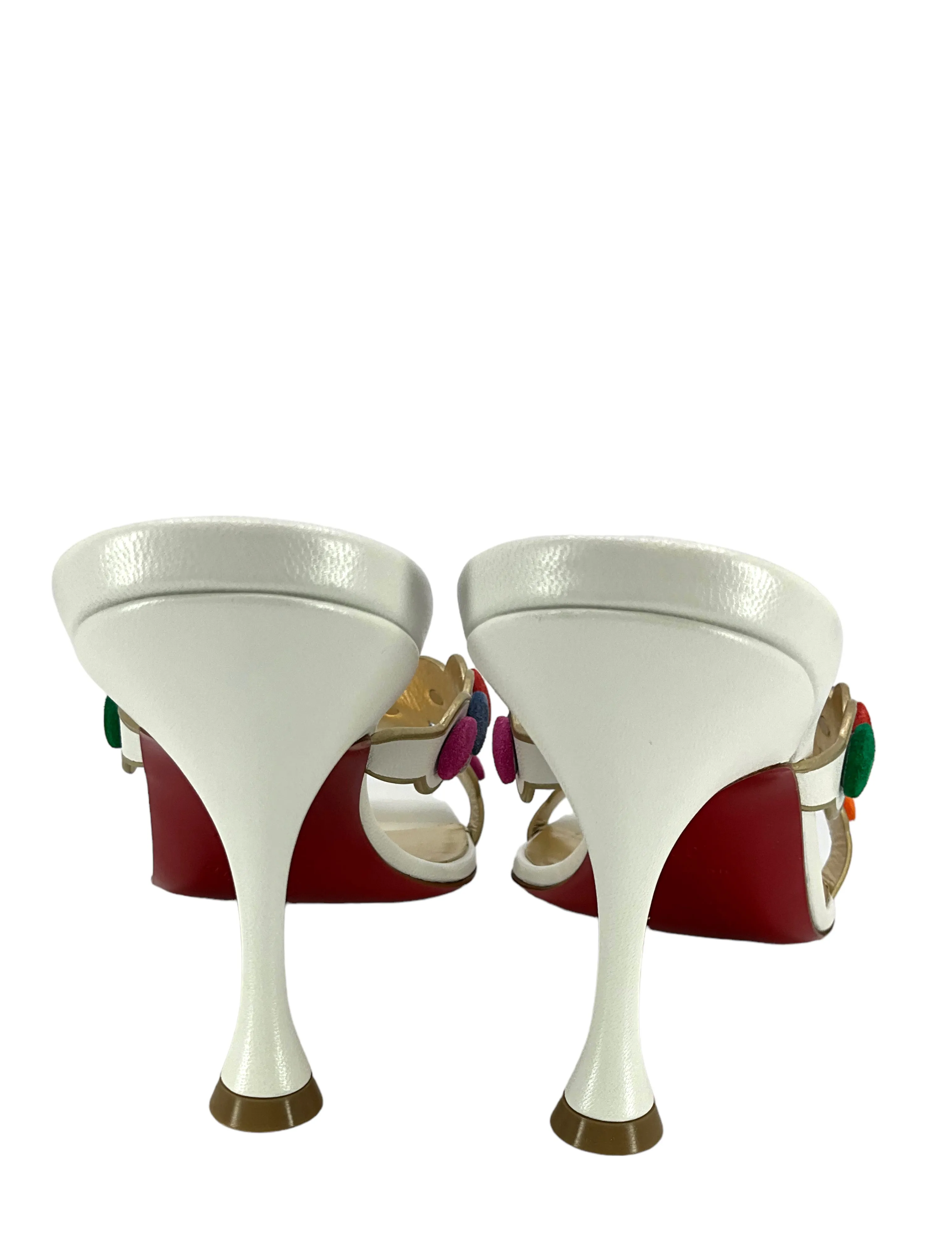 Christian Louboutin Smarta 85 Kid Leather Mules Size 8 NEW
