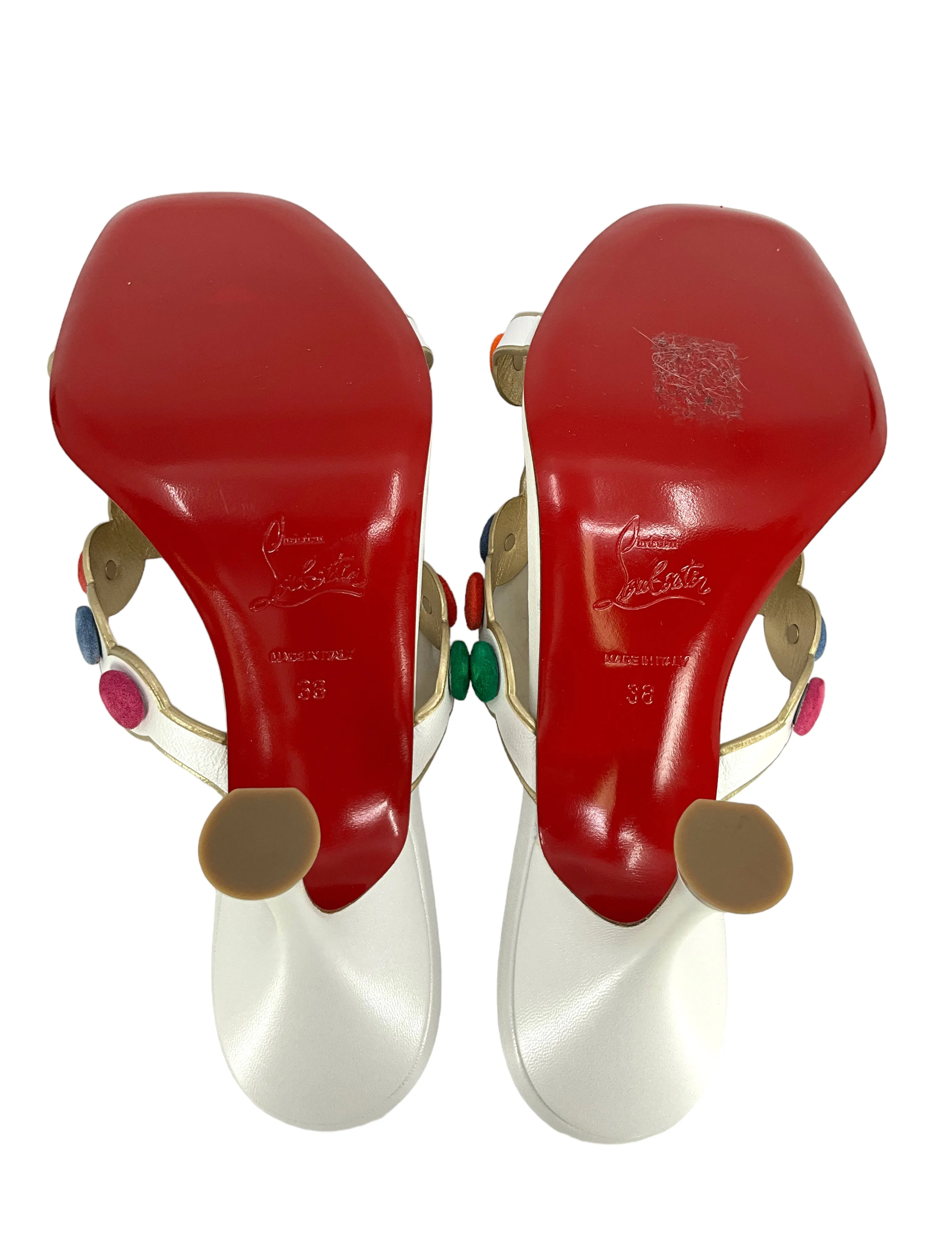 Christian Louboutin Smarta 85 Kid Leather Mules Size 8 NEW
