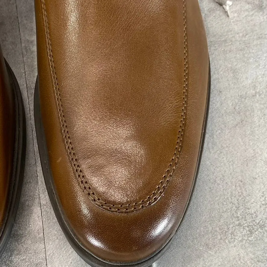 CLARKS Collection Men's Dark Tan Leather Whiddon Step Slip-On Loafers SZ 9.5