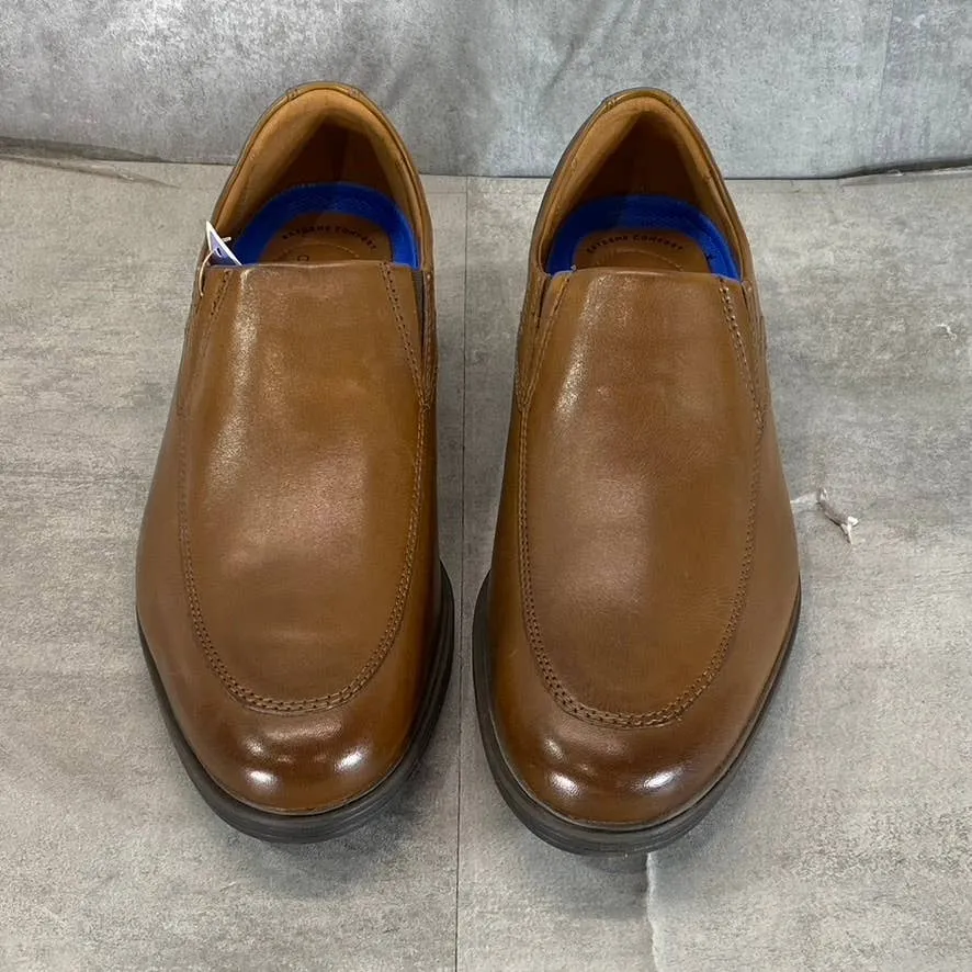 CLARKS Collection Men's Dark Tan Leather Whiddon Step Slip-On Loafers SZ 9.5