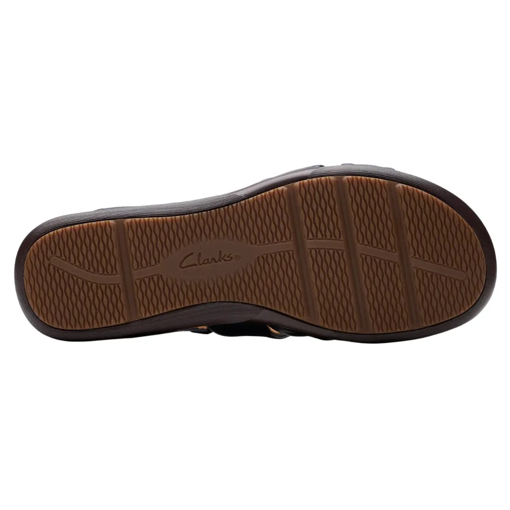 Clarks Kitly Ave Navy Leather Sandal (Women's)