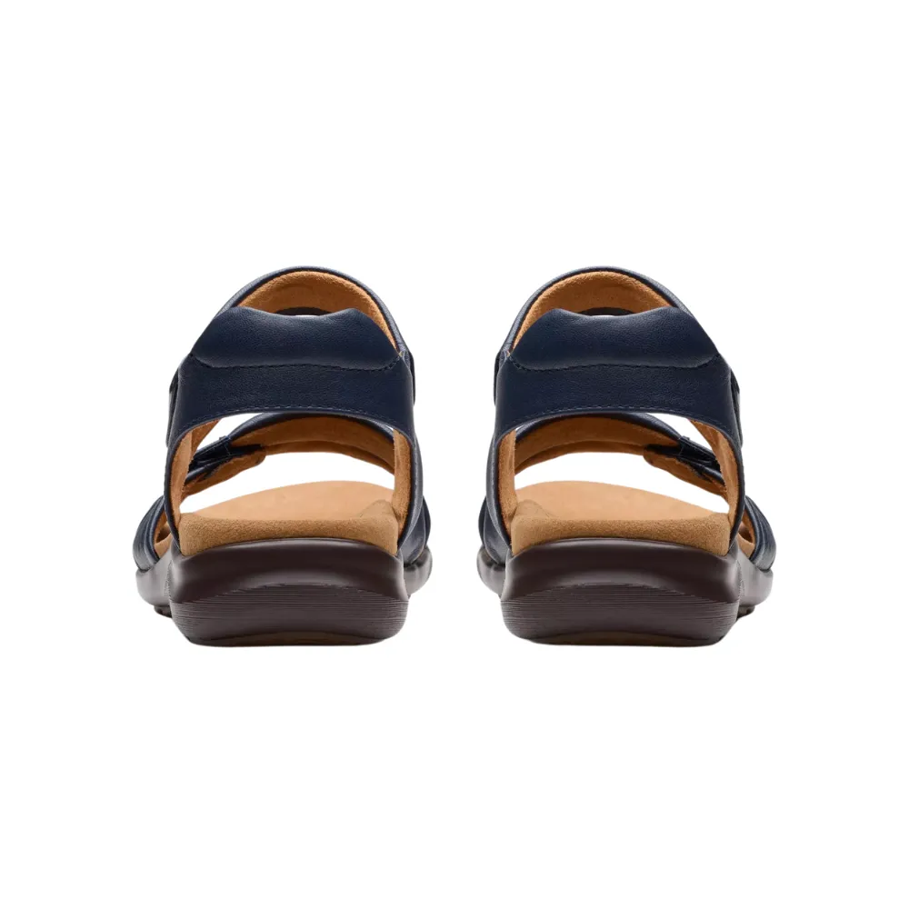 Clarks Kitly Ave Navy Leather Sandal (Women's)