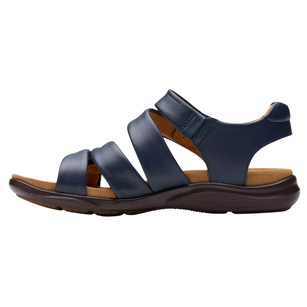 Clarks Kitly Ave Navy Leather Sandal (Women's)