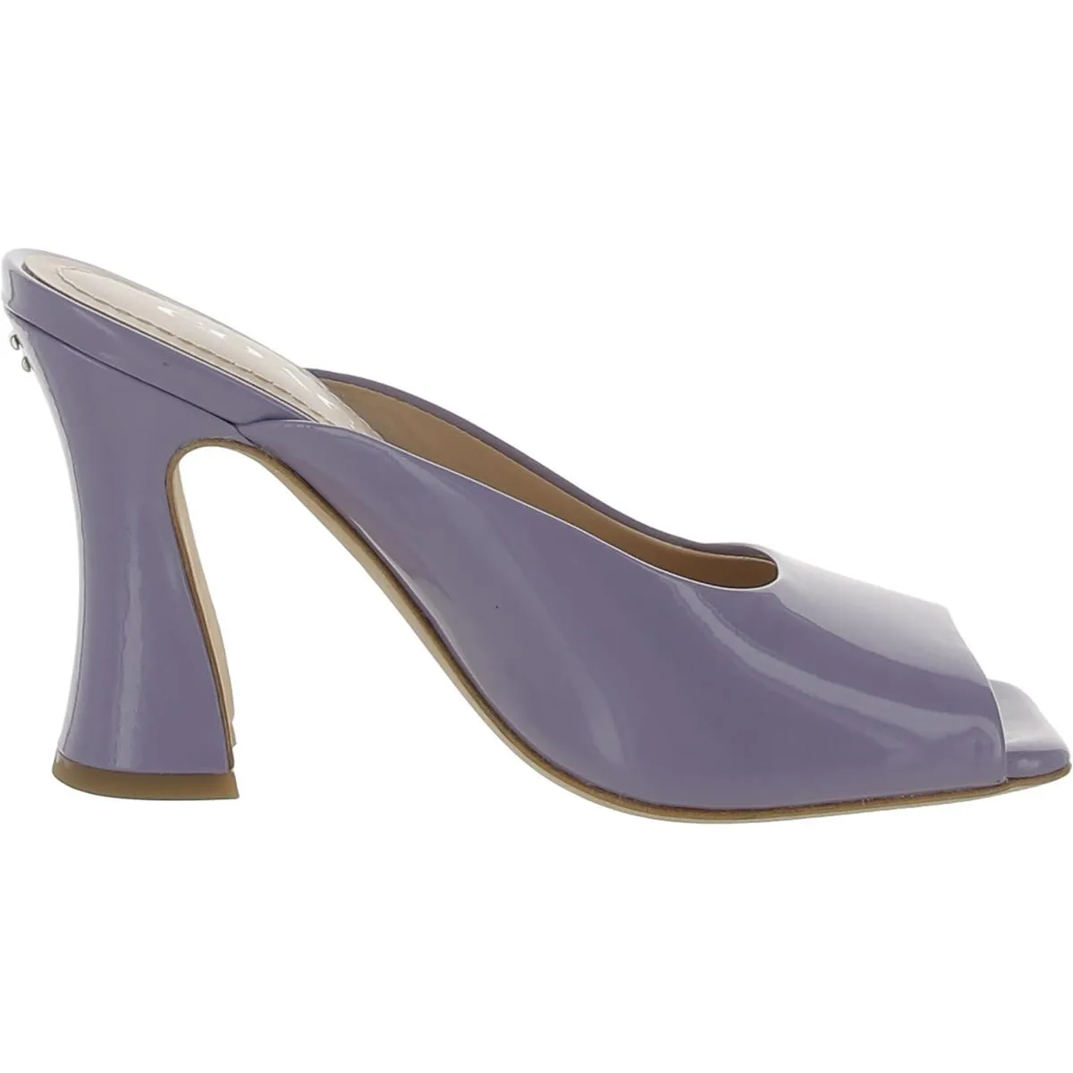 Coach Womens Laurence Metalic Patent Leather Square Toe Mules