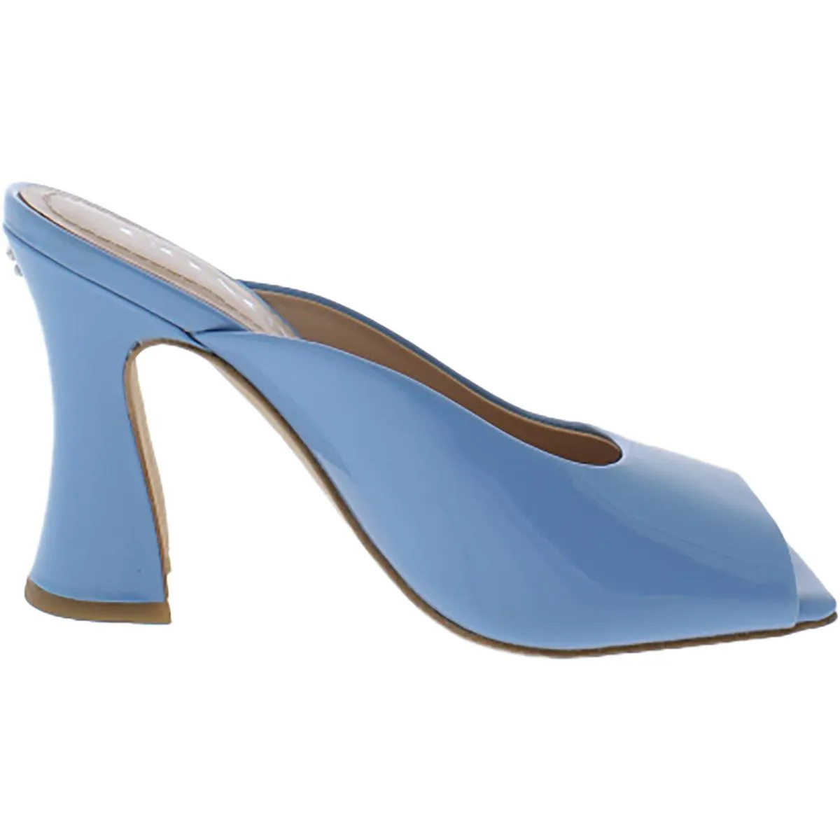 Coach Womens Laurence Metalic Patent Leather Square Toe Mules
