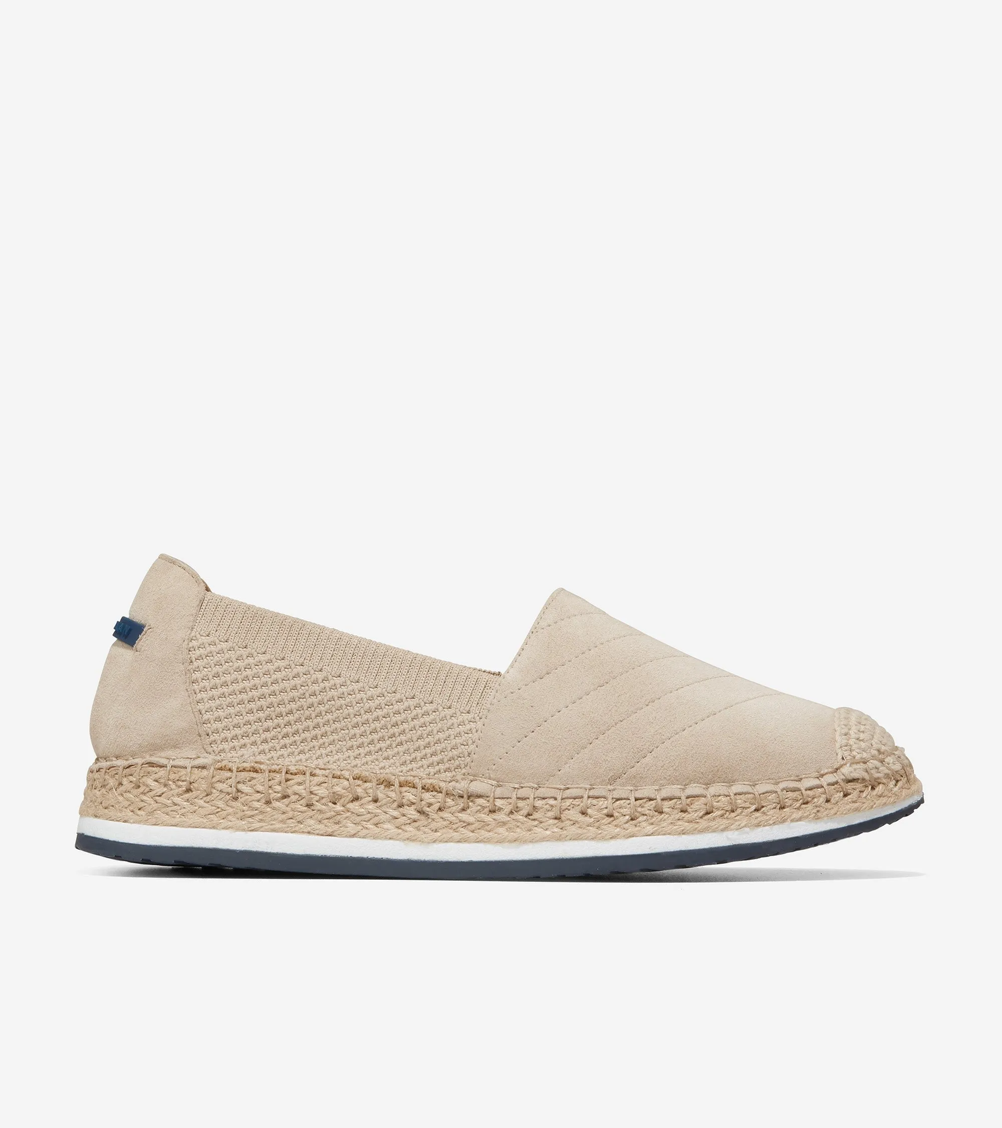Cole Haan Cloudfeel Espadrille Sesame Suede Slip On Cap Toe Flat Loafers Shoes