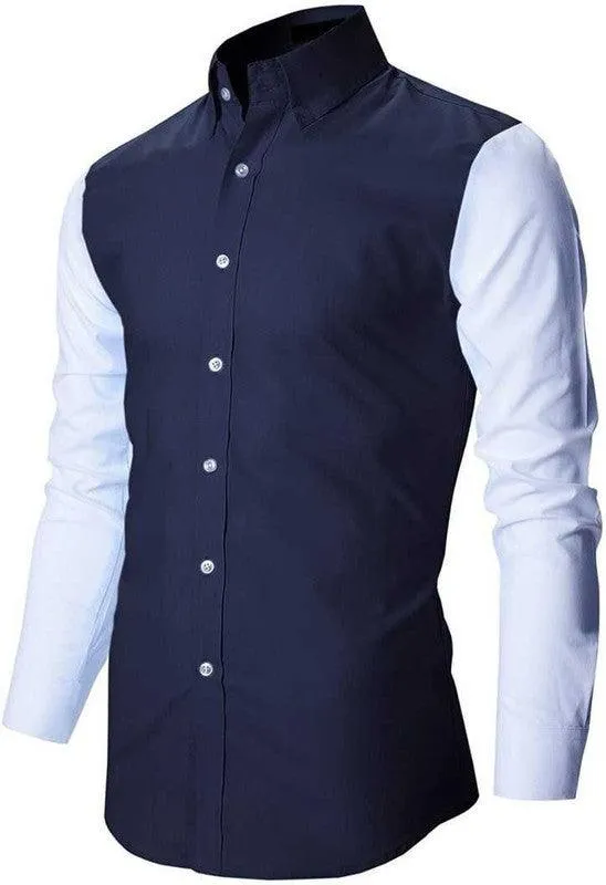 DLM color block navy shirt