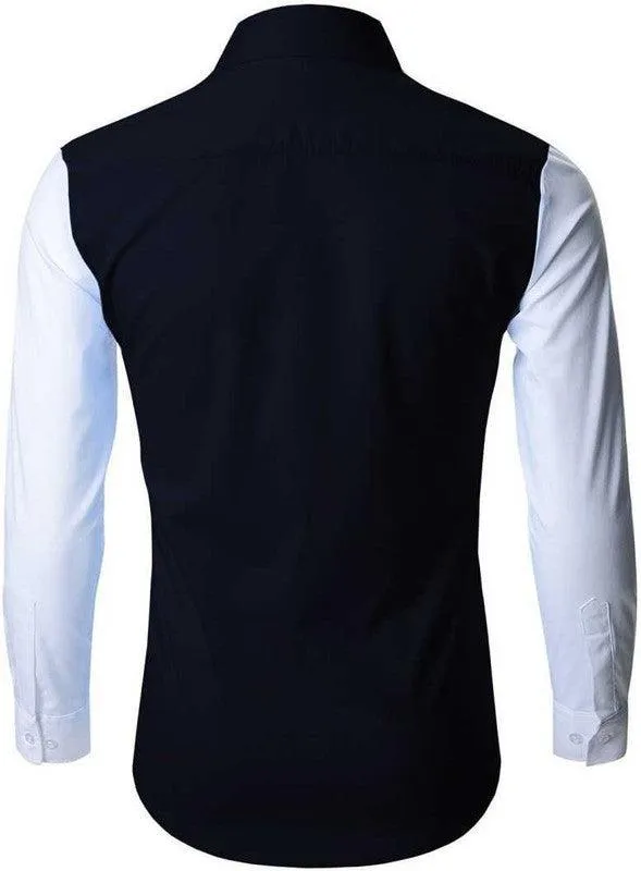 DLM color block navy shirt