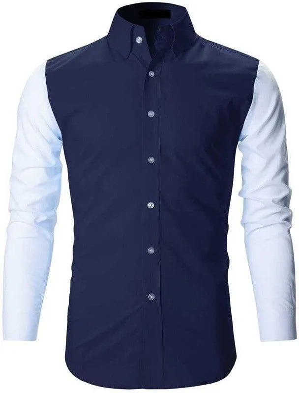 DLM color block navy shirt