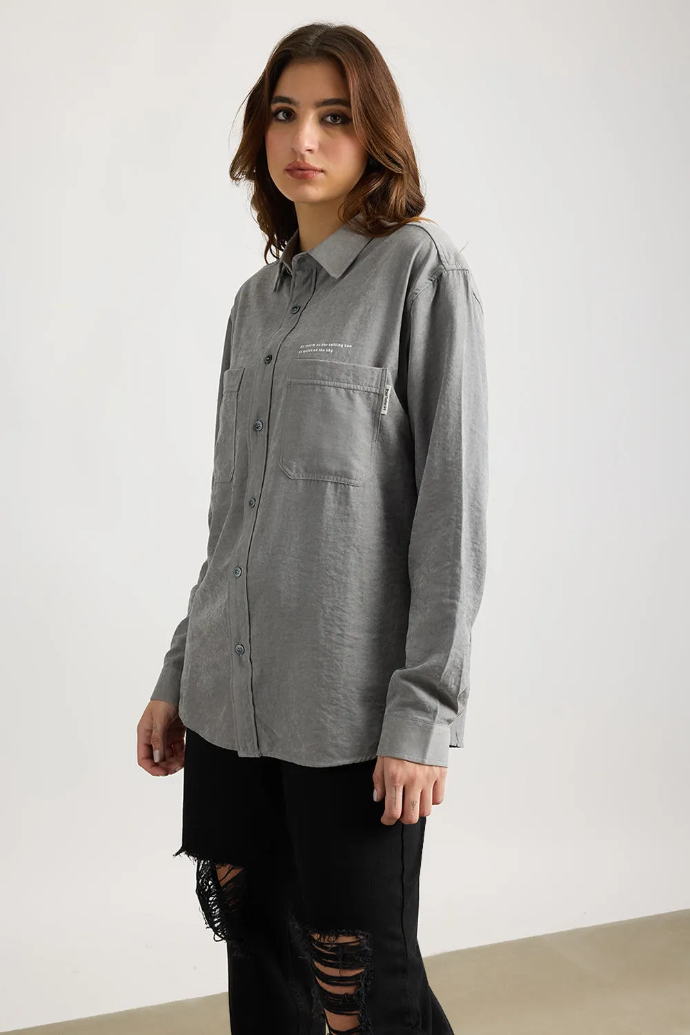 Faded Grey Effect Shirt