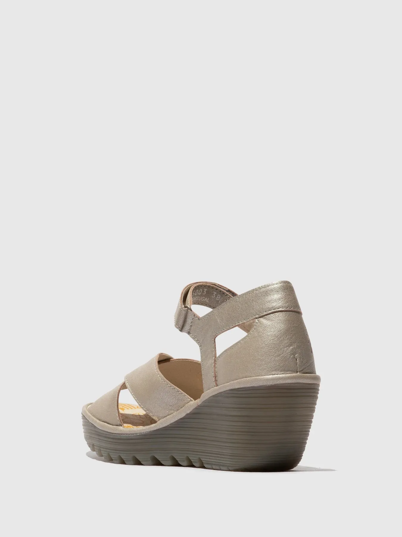 Fly London Women's YENT365FLY Leather Strap Sandals Silver