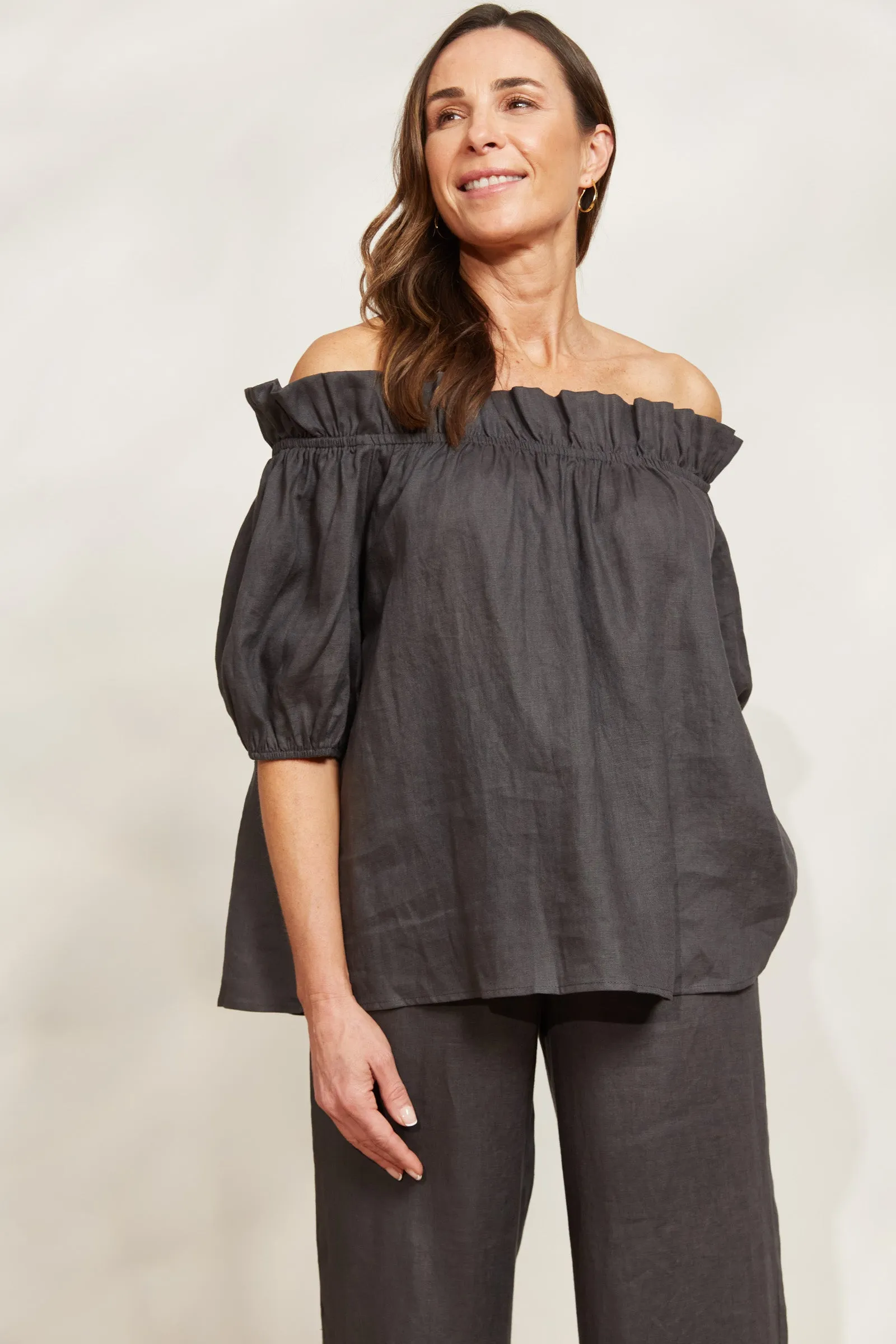 Halcyon Ruched Top - Oyster
