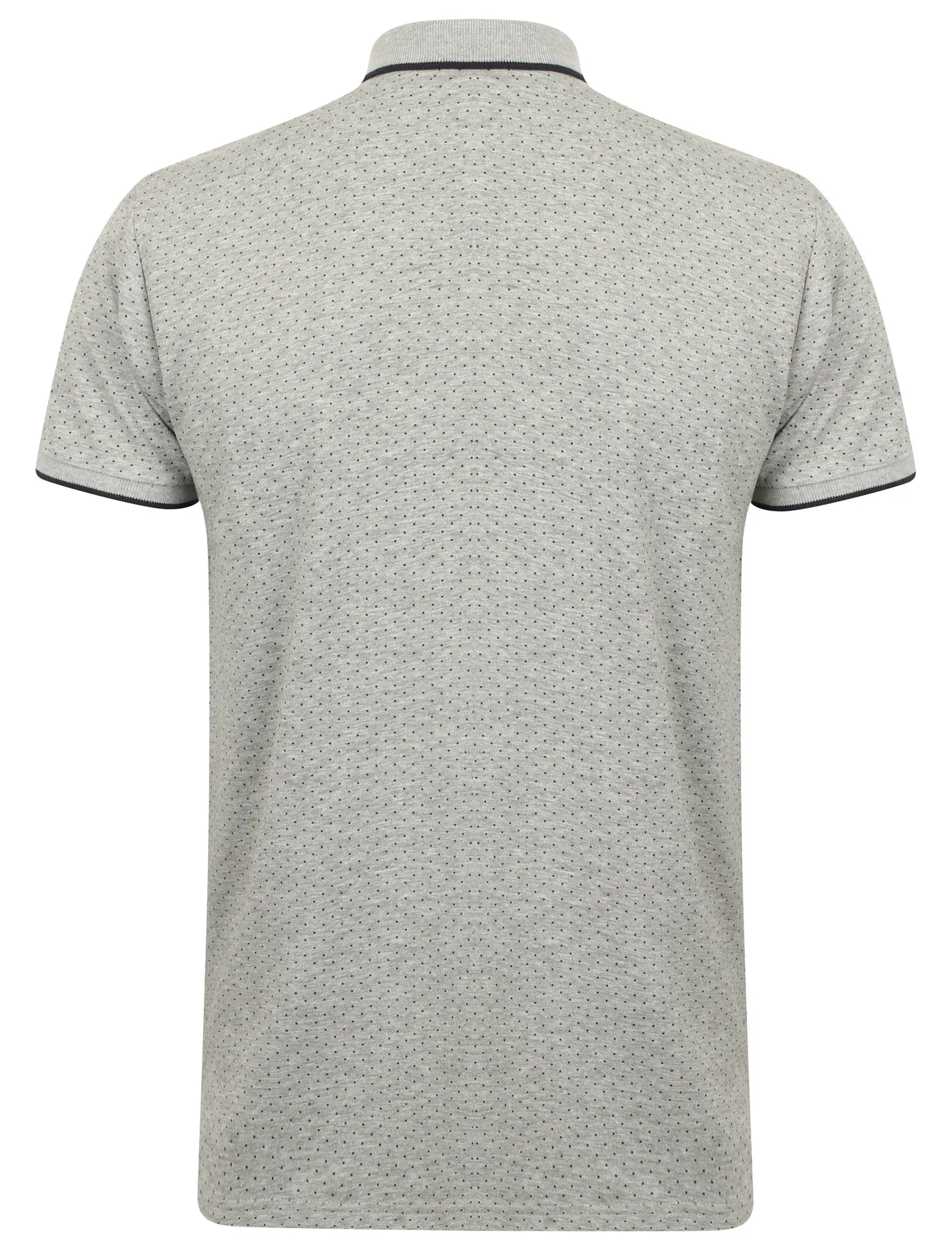 Howard Polka Dot Cotton Polo Shirt In Light Grey Marl - Le Shark