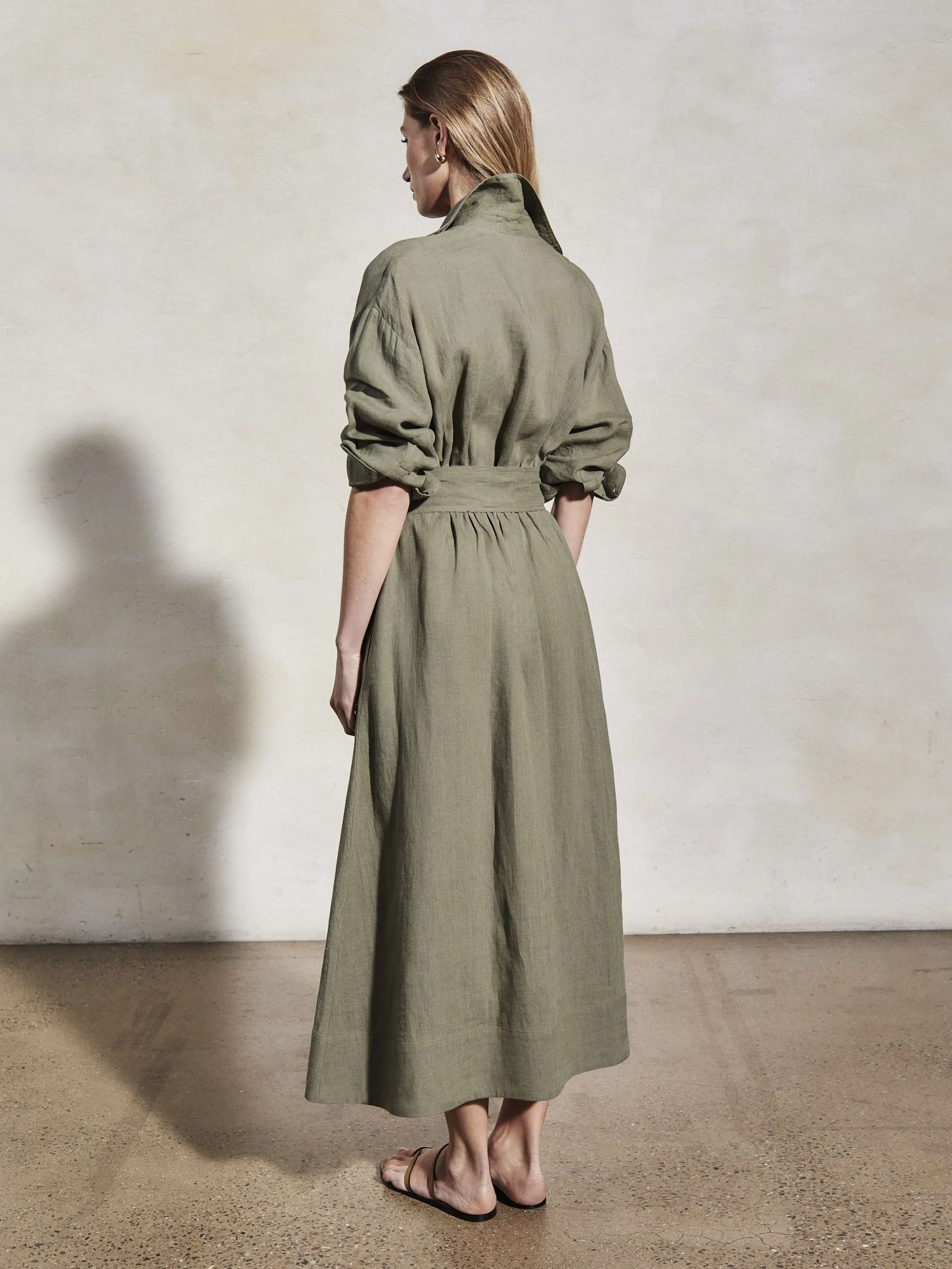 IRA - Moss Linen Dress