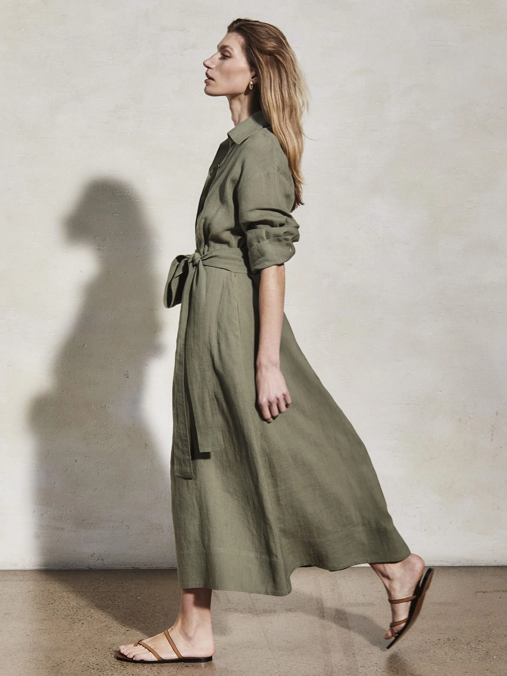 IRA - Moss Linen Dress