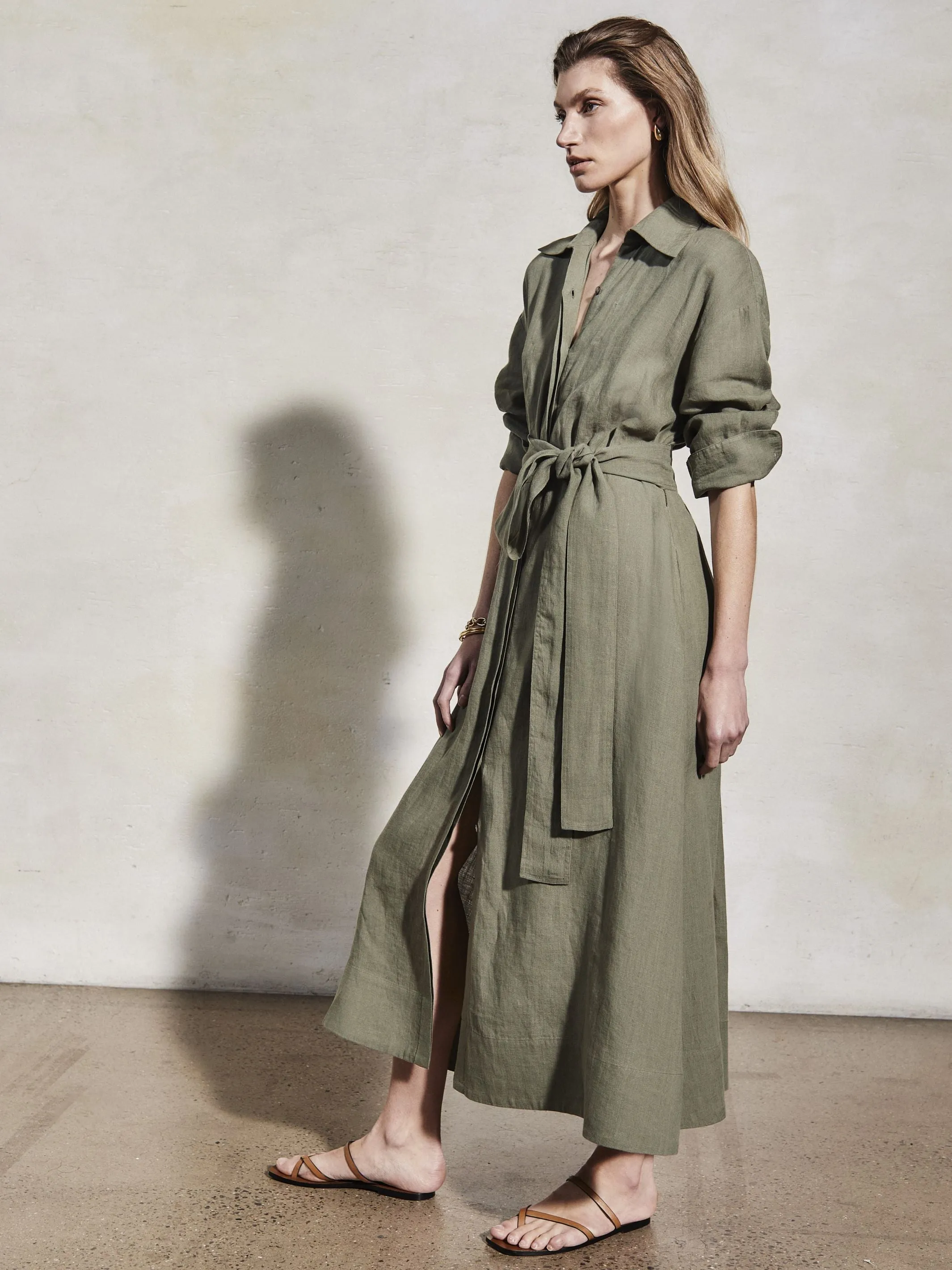 IRA - Moss Linen Dress