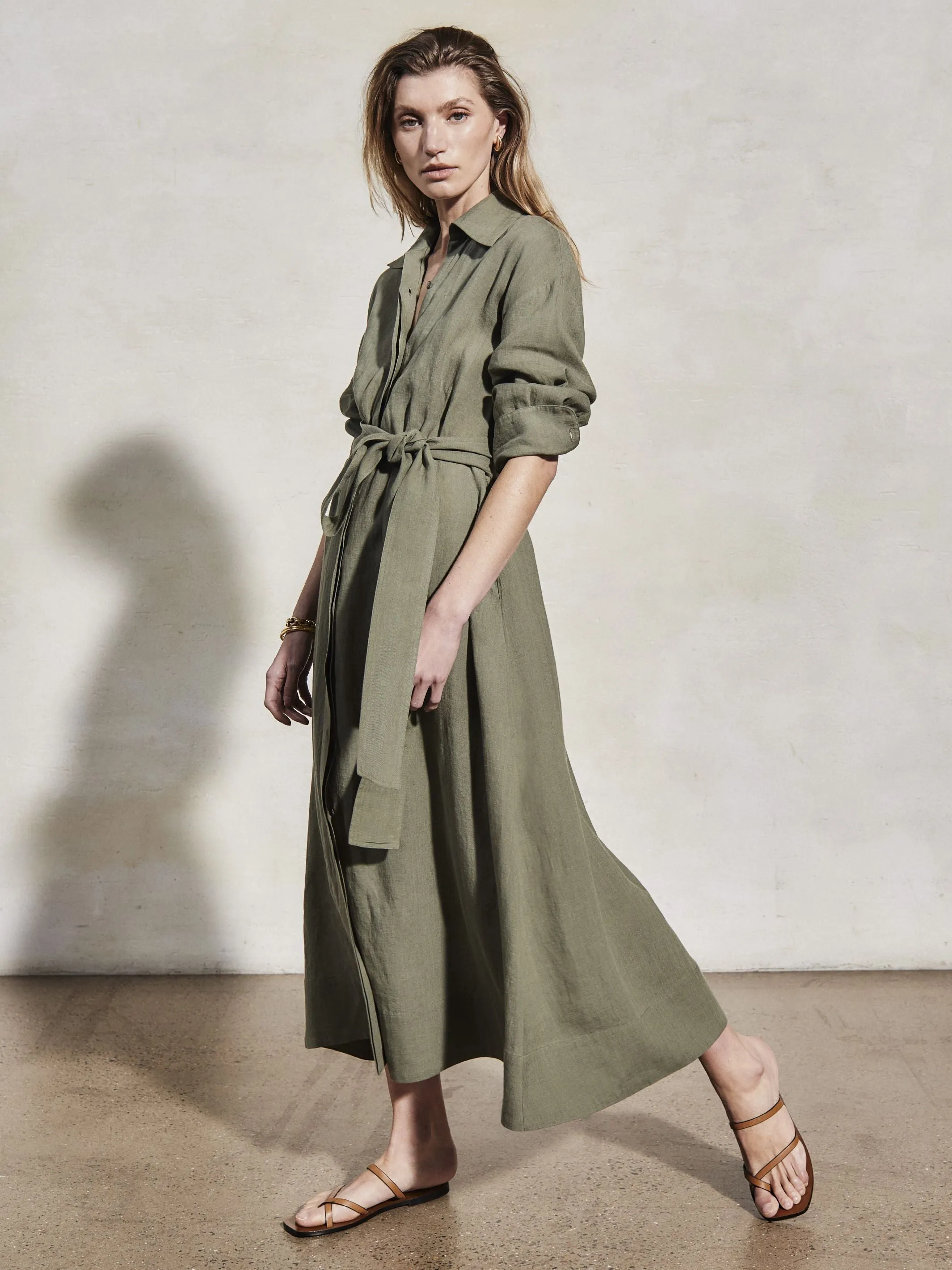 IRA - Moss Linen Dress