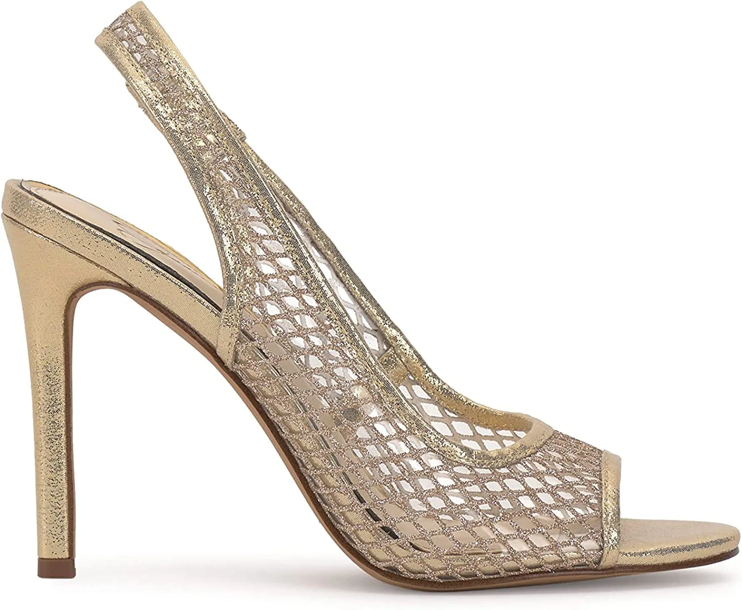 Jessica Simpson Jaisey Clear/Gold Peep Toe Slingback Stiletto Heeled Sandals