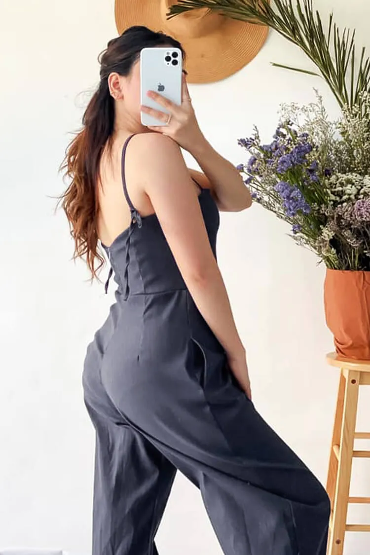 Jessica Solid Wide Leg Jumpsuit