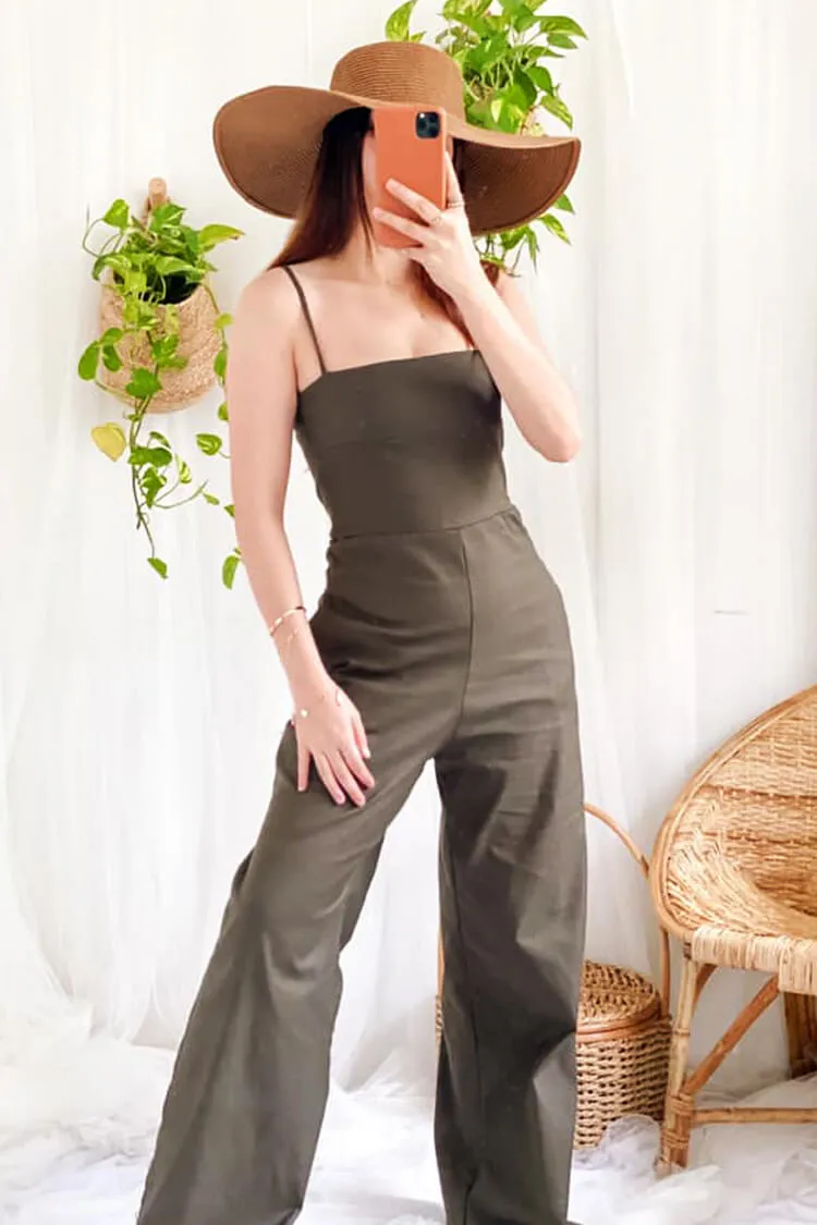 Jessica Solid Wide Leg Jumpsuit