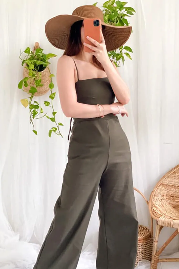 Jessica Solid Wide Leg Jumpsuit